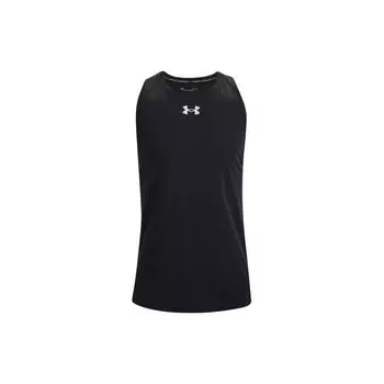 Under Armour Повседневный дышащий баскетбольный спортивный легкий свободный трикотажный жилет без рукавов с буквенным принтом для мужчин, черный 1361901-003 S