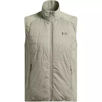 Under Armour PQF Active Hybrid Solid Color Zip Collar Vest Men Vests Beige 1378505-504 XL