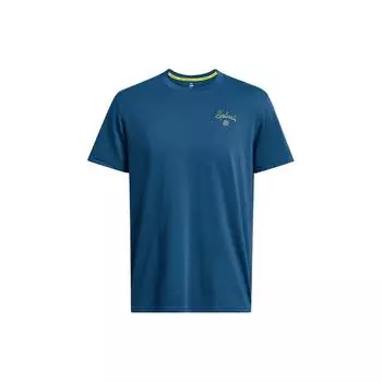 Under Armour Printed Logo Solid Color Round Neck Nautical Short Sleeve T-Shirt Men T-Shirts Blue 1383379-426 3XL