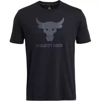 Under Armour Project Rock American Vintage Letter Print Animal Pattern Ribbed Around Neck Training T-Shirt Men T-Shirt Black 1383191-001 XL