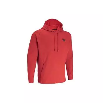Under Armour Project Rock Charged Дышащая спортивная толстовка с капюшоном из хлопка и флиса Мужские топы Красный 1367033-600 L