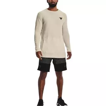 Under Armour Project Rock Comfortable Soft Fashionable Versatile Long Sleeve Shirt Men shirts Khaki 1367095-279 XL