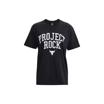Under Armour Футболка Project Rock с графическим принтом, круглым вырезом, короткими рукавами, женские топы, цвет черный 1377449-001 S