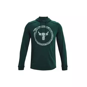 Under Armour Project Rock Johnson Logo Print Training Hoodie Men Hoodies Green 1361747-384 S