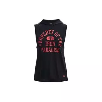 Under Armour Project Rock Johnson Printed Loose Training Hoodie женские толстовки с капюшоном черного цвета 1366003-001 M