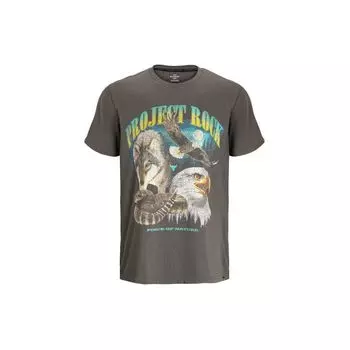 Under Armour Project Rock Johnson Series Printed Animal Pattern Crew Neck Short Sleeve T-Shirt Men T-Shirt Charcoal 1383222-176 3XL