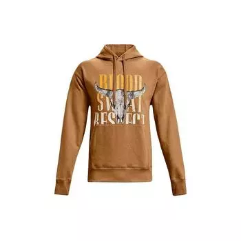Under Armour Project Rock Johnson Series Training Спортивная флисовая толстовка с принтом Мужские топы Винтаж-коричневый 1367036-277 L