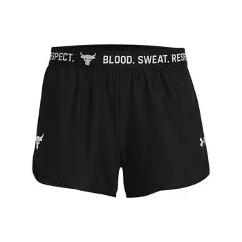 Under Armour Project Rock Johnson Solid Loose Breathable Training Shorts Женские шорты Черные 1361075-001 S