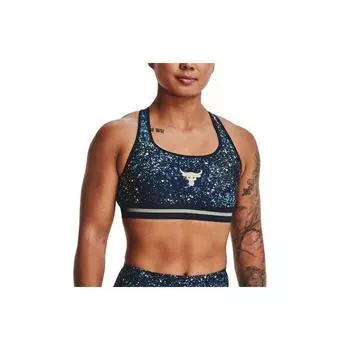 Under Armour Project Rock Johnson Спортивный бюстгальтер средней поддержки Женское нижнее белье Темно-синий 1371365-408 S
