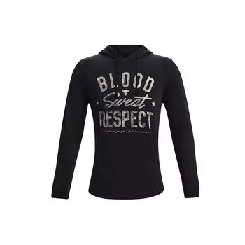 Under Armour Project Rock Johnson Terry Hoodie Мужские толстовки с капюшоном черного цвета 1361748-001 L