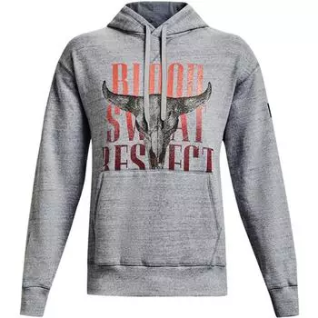 Under Armour Project Rock Johnson Training толстовка с капюшоном из флиса с принтом для мужчин, серая 1367036-035 M