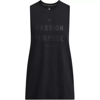 Under Armour Project Rock Letter Print Loose Fit Round Neck Sports Tank Top Men tank tops Black 1386896-001 2XL