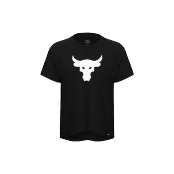 Under Armour Футболка с коротким рукавом и круглым вырезом с принтом логотипа Project Rock, женская, черная 1378973-001 L