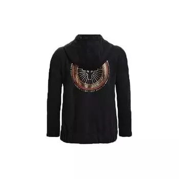 Under Armour Project Rock Повседневная спортивная флисовая вязаная куртка с капюшоном Женская верхняя одежда Черный 1360590-001 S