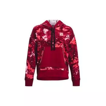 Under Armour Project Rock Printed Hooded Training Sweatshirt Women Hooded Hooded Hooded Sweatshirt Red 1370242-626 XL