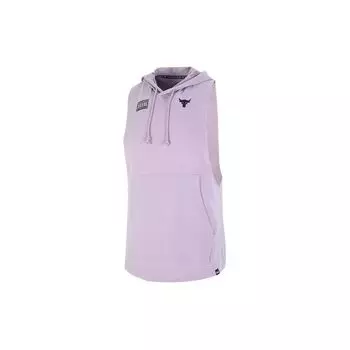 Under Armour Project Rock Show Your Work Solid Logo Спортивный повседневный трикотажный жилет для бега и фитнеса с капюшоном Мужской жилет Лаванда 1373577-554 L