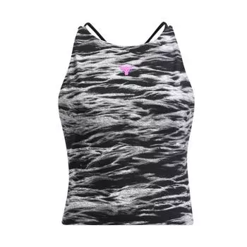Under Armour Project Rock Soft Knit Breathable Tank Top Women Tops Black 1388090-001 S
