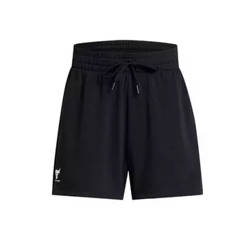 Under Armour Project Rock Soft Training Loose Fit Drawstring Shorts Women shorts Black 1389337-001 S
