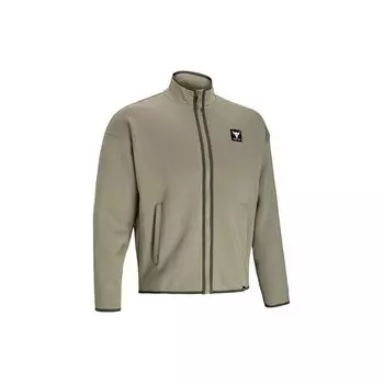 Under Armour Project Rock Solid Color Casual Loose Fleece Long Sleeve Jacket Men Jacket Gray-Green 1383188-203 M