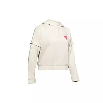 Under Armour Project Rock Terry Hoodie Женские толстовки Белый 1351807-110 S