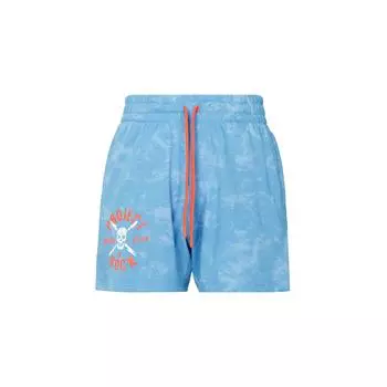 Under Armour Project Rock Terry Tie-Dye Letter Print Training Lace-Up Mid-Rise Casual Shorts Women shorts Blue 1382712-444 XL