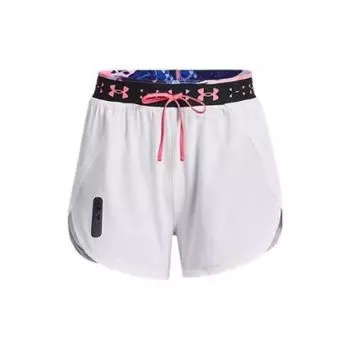 Under Armour Прямые стандартные шорты с логотипом и высокой талией, женские шорты, белые 1373446-001 S
