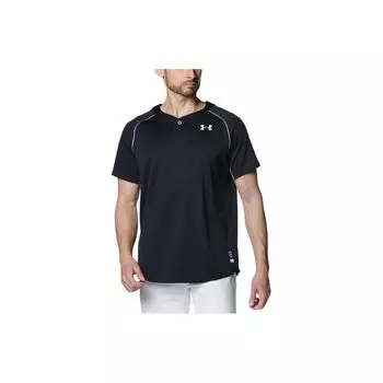 Under Armour Pullover Logo Striped Print Short Sleeve T-Shirt Men tops Black 1384738-001 XL