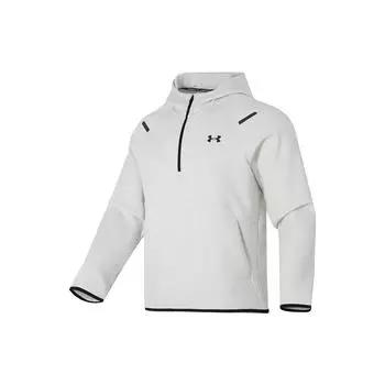 Under Armour Пуловер с капюшоном и полоской с логотипом, мужские топы, белый 1379811-114 XL