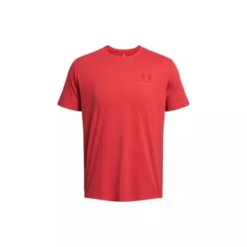 Under Armour Пуловер с логотипом, футболка с круглым вырезом и короткими рукавами, мужской топ, оранжево-красный 1326799-814 XL