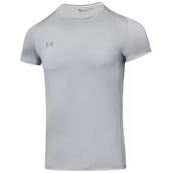 Under Armour Pure Color Бег Спортивная повседневная свободная дышащая футболка с круглым вырезом с коротким рукавом Мужские топы Светло-серые 23500506-011 L