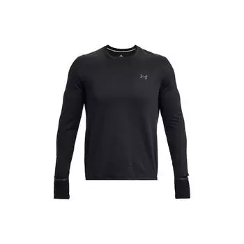 Under Armour Qualifier Флисовая теплая футболка с круглым вырезом и длинными рукавами Мужские топы Черные 1379304-001 XL