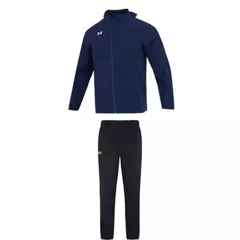 Under Armour Quick-Dry Zipper Windbreaker Hooded Jacket Training Comfortable Breathable Long Pants Casual Sports Suit 22500408-408+22500706-001 2XL