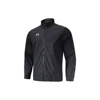 Under Armour Regular Wave Pattern Logo Sports Stand Collar Woven Jacket Men jackets Black 22500401-001 XL
