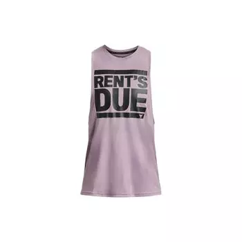 Under Armour Rents Due Letter Print Loose Fit Round Neck Tank Top Men Tops Purple 1373756-554 S