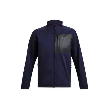 Under Armour Retro Sports Stand Collar Color Block Jacket Loose Long Sleeve Jacket Men Jackets Dark-Blue 1371586-411 3XL