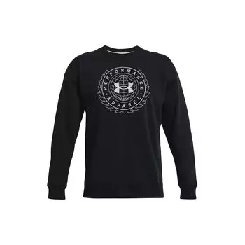 Under Armour Rival Alma Mater Logo вышитый флисовый круглый вырез толстовка мужская толстовка черный 1366298-001 M