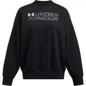 Under Armour Rival American Vintage свободный крой круглый вырез удобный пуловер длинный рукав толстовка женская толстовка черный 1386513-001 S