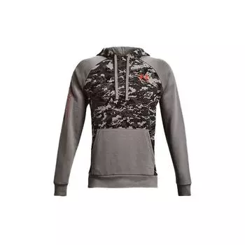 Under Armour Мужская толстовка с капюшоном Rival Camo Script Fleece Серая 1366308-066 XXL