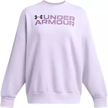 Under Armour Rival Casual Ribbed Loose Fit Crew Neck Long Sleeve Sweatshirt Women sweatshirt Light-Purple 1386513-535 S