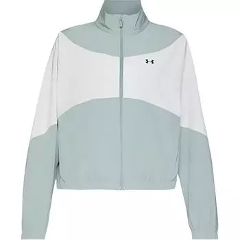 Under Armour Rival Comfortable Waterproof Loose Breathable Jacket Women Jacket Silicone-Green Water-Green White 1389631-348 XL