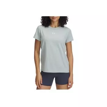 Under Armour Rival Core Удобная Модная Однотонная Простая Футболка с Коротким Рукавом Стандартного Кроя Женские Топы Светло-Зеленый 1383648-349 XS
