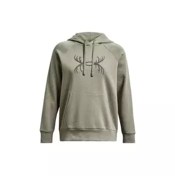 Under Armour Rival флисовая толстовка с принтом рогов Женский худи с капюшоном светло-зеленый 1380262-504 S