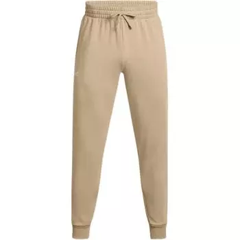 Under Armour Rival Fleece Logo Comfortable Soft Knit Sweatpants Men Bottoms Khaki 1379774-299 XL
