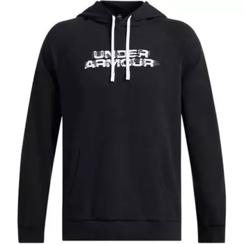Under Armour Rival Fleece Loose Fit Soft Comfortable Hoodie Men hoodies Black White 1389428-001 2XL