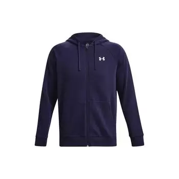 Under Armour Rival флисовая однотонная толстовка с капюшоном на молнии для мужчин темно-синяя 1379863-410 M