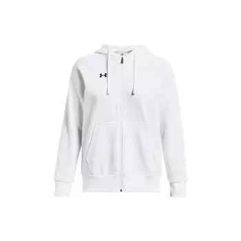 Under Armour Rival флисовая толстовка с капюшоном на молнии для женщин, белая 1379497-100 XL