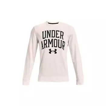 Under Armour Rival Letter Logo Print Training Crew Sweatshirt Men sweatshirt White 1361561-112 XXL