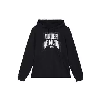 Under Armour Rival Letter Print Cotton Blend Hooded Training Sweatshirt Men sweatshirt Black 1379766-001 XXL