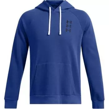 Under Armour Rival Logo Graphic Hooded Pullover Long Sleeve Sweatshirt Men sweatshirt Blue 1389427-432 L