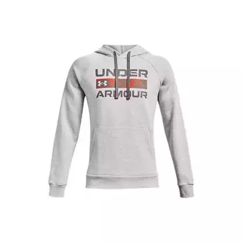 Under Armour Rival Logo Printed флисовый пуловер с капюшоном мужские толстовки серые 1366363-014 XXL